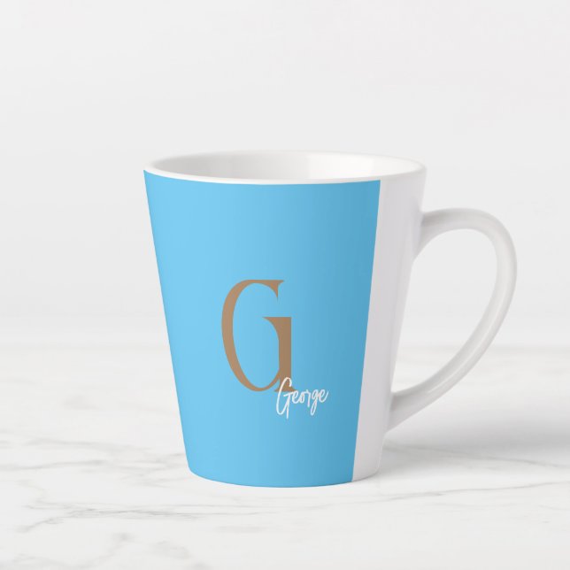 MONOGRAMME MINIMAL LATTE MUG NAME SIMPLE MODERNE (Droite)