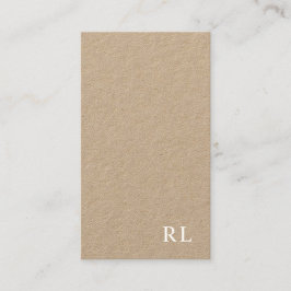 Monogramme minimaliste Carte de visite Kraft