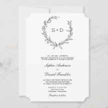 Monogramme minimaliste Faire-part de mariage forme