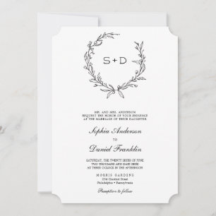 Monogramme minimaliste Faire-part de mariage forme