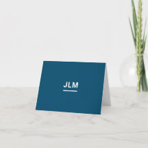 Monogramme minimaliste Gras Blanc bleu marine