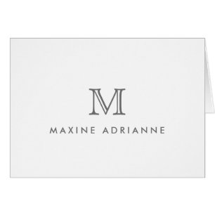 Monogramme minimaliste moderne gris argent initial
