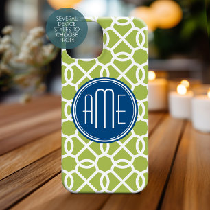 Monogramme mit grün und blau geometrischem Muster title_seo2