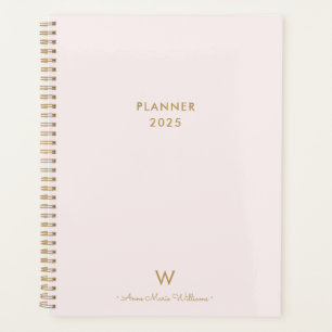 Monogramme moderne Blush Pink Gold Script