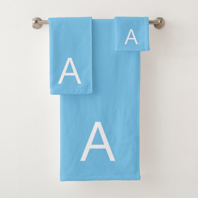 Monogramme Moderne Éditable sur Bleu Turquoise (En situation)