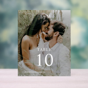 Monogramme moderne élégant Mariage Numéro de table