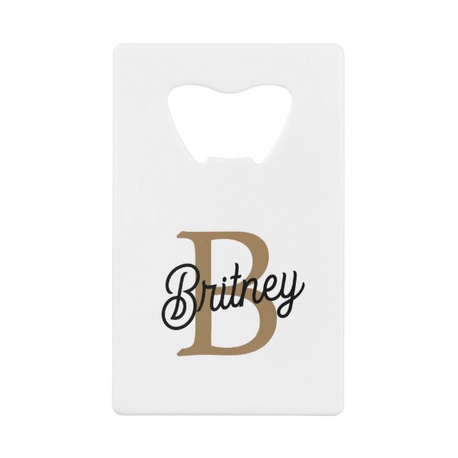 Monogramme moderne élégant Nom Black Gold Script (Devant)