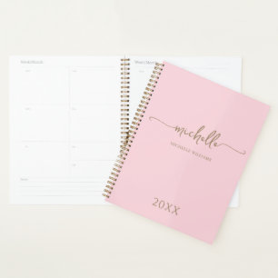 Monogramme Moderne Élégant Rose Doré 2023