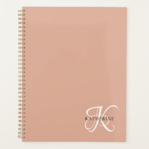Monogramme moderne élégant Script rose pâle