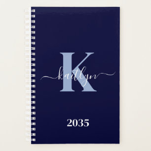 Monogramme Moderne en Écriture Manuscrite Bleu Nui