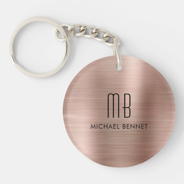 Monogramme Moderne en Or Rose (Devant)