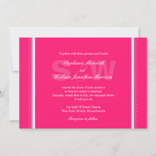 Monogramme moderne Faire-part de mariage rose chau