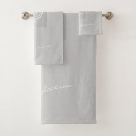 Monogramme moderne gris argent élégant métallique