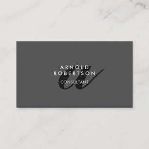 Monogramme moderne Gris clair Carte de visite tend
