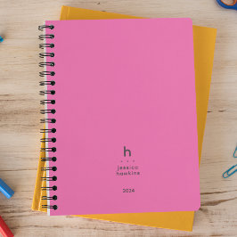 Monogramme moderne Hot Pink tendance hebdomadaire