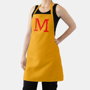 Monogramme moderne Jaune doré et tablier du chef r