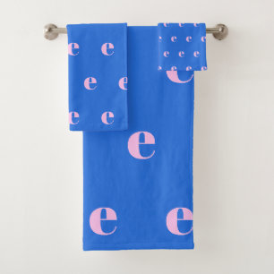 Monogramme Moderne Lettre Initiale Bleu Clair Rose