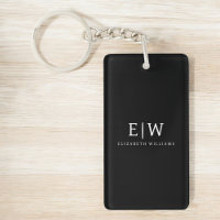 Monogramme moderne minimaliste noir et blanc