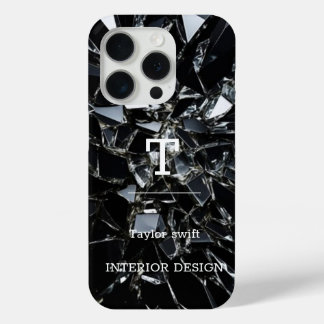 Monogramme moderne minimaliste noir et blanc Coque