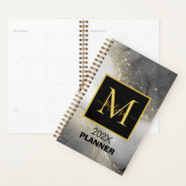 Monogramme moderne Silver et Gold personnalisable