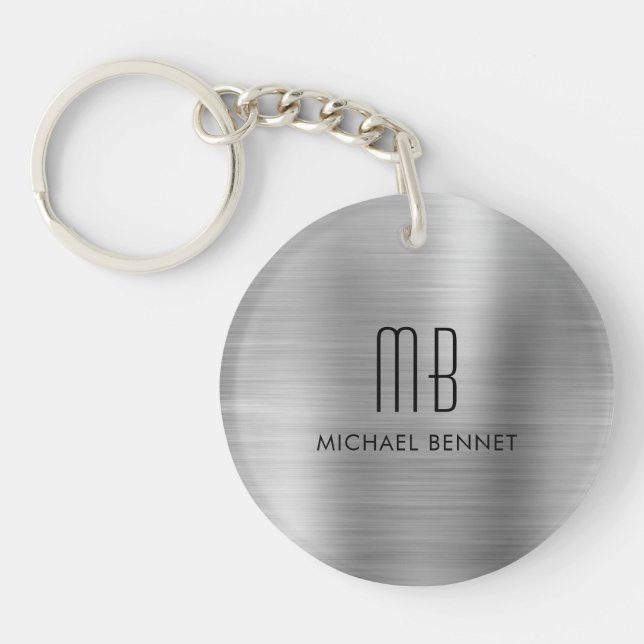 Monogramme moderne Silver Grey (Devant)