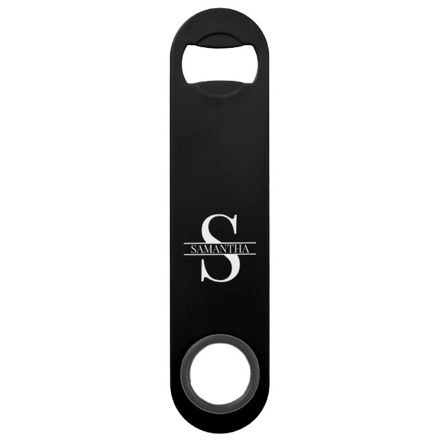 Monogramme moderne tendance noir et blanc Nom (Devant)