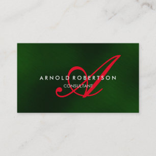 Monogramme moderne Vert Carte de visite tendance