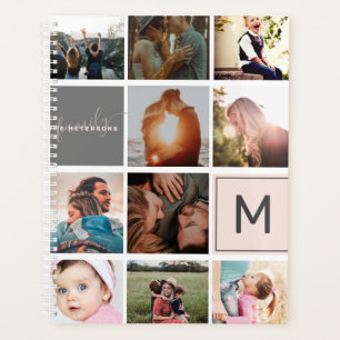 Monogramme moderne votre famille 16 photo collage 