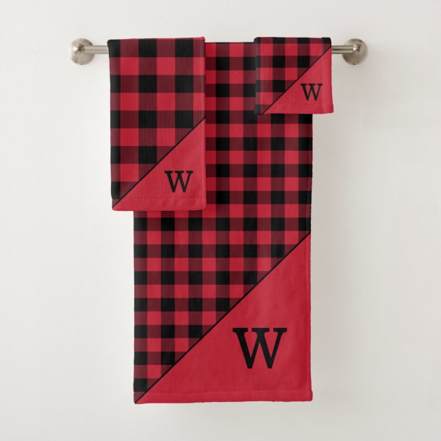 Monogramme Motif de buffle noir rouge (En situation)