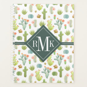 Monogramme   Motif debout de Cactus mignon