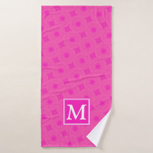 Monogramme motif rose chaud cercles