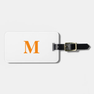 Monogramme Name Orange White Weihnachtsgeschenk Gepäckanhänger