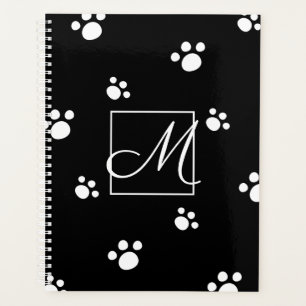 Monogramme Noir & blanc mignon Chien Chien Empre