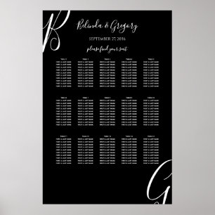 Monogramme noir blanc Premier Mariage Tableau de s