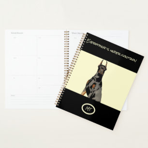 monogramme noir Doberman Pincher noir
