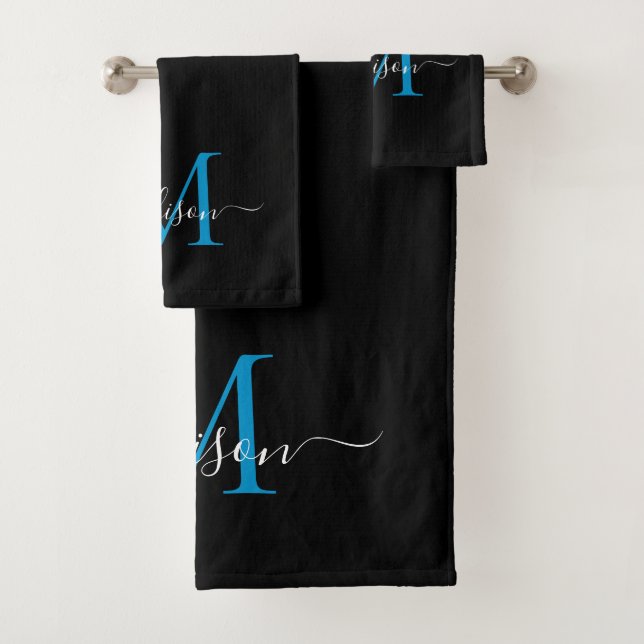 Monogramme noir élégant moderne Nom du script (En situation)