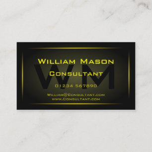 Monogramme noir encadré professionnel - Carte de v