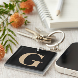 Monogramme noir et beige simple et moderne