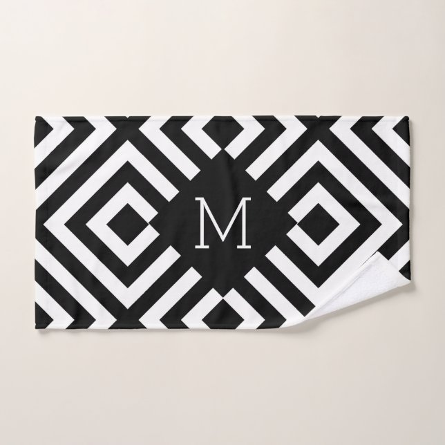 Monogramme noir et blanc (Serviette à main)