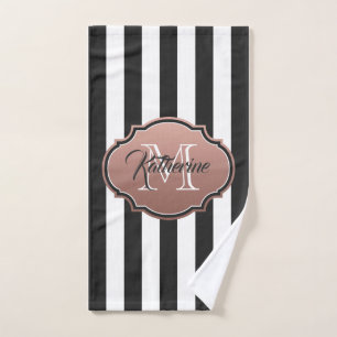 Monogramme noir et blanc de rayures