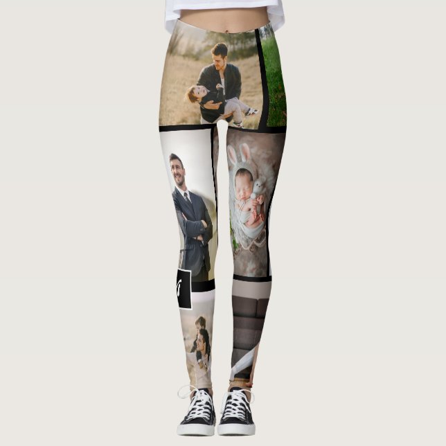 Monogramme noir et Leggings de collection personna (Devant)