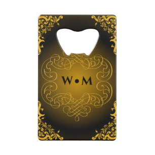 Monogramme Noir et or avec éléments décoratifs
