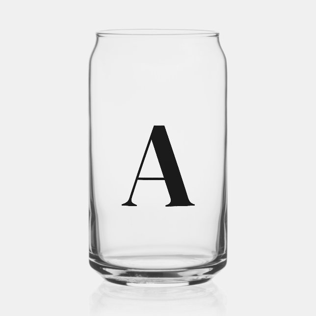 Monogramme noir moderne verre initial (Recto)