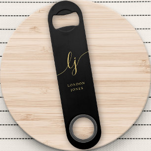 Monogramme Noir Or Style moderne minimaliste
