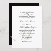 Monogramme noir Parents mariage Invitations