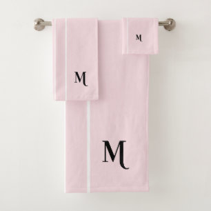 Monogramme noir rose pastel Grandes bandes de cour