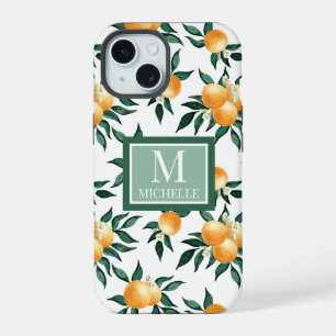 Monogramme Nom Aquarelle Citron Orange