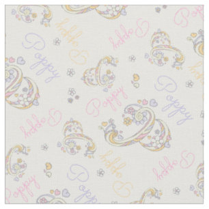 Monogramme Nom et lettre du pavot tissu P