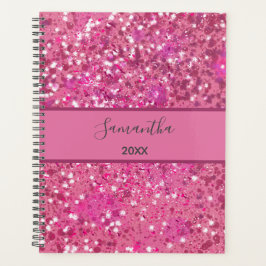 Monogramme Nom Parties scintillant rose chaud étin