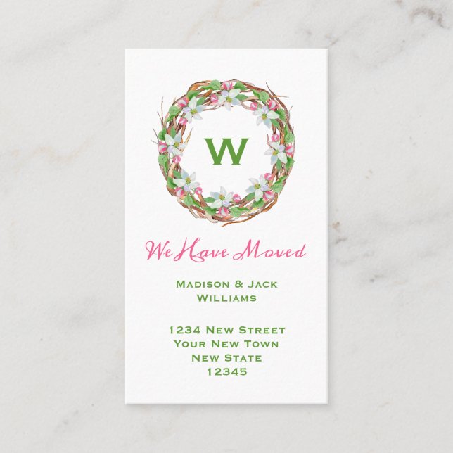 Monogramme Nouvelle adresse | Faire-part de déplac (Devant)